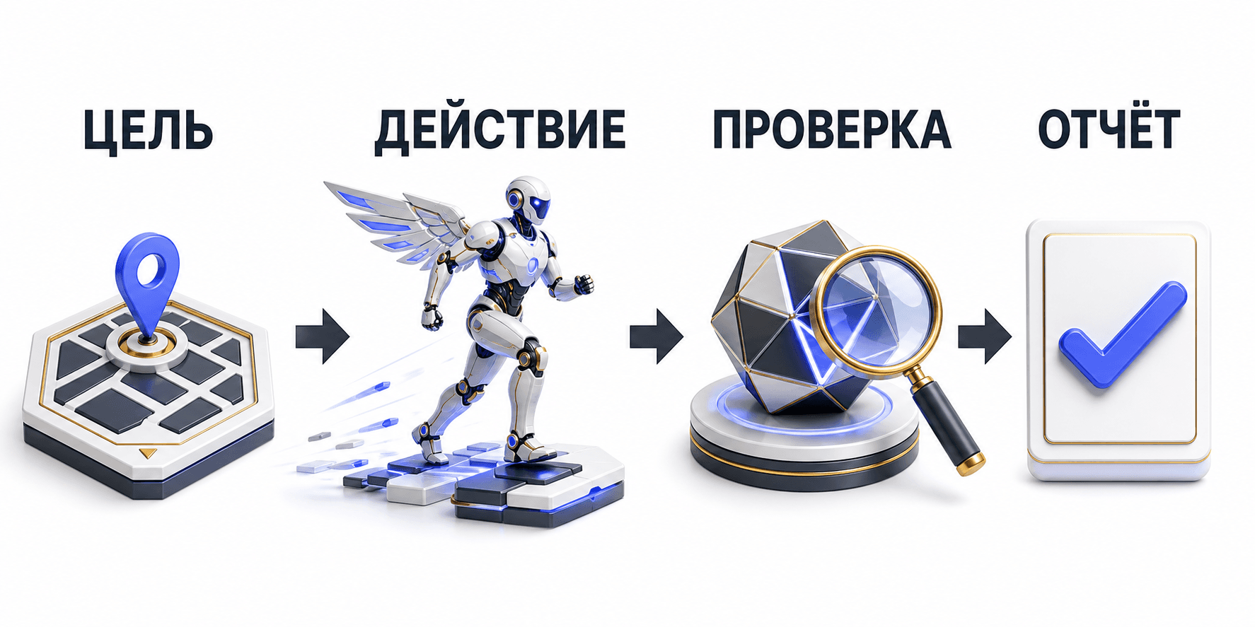 Схема action-first ответа ИИ-агента