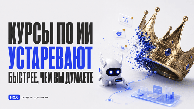 Обложка статьи: Курсы по ИИ устаревают. Что работает вместо них
