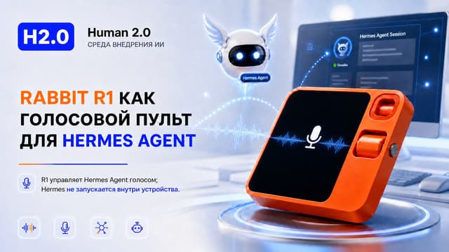 Обложка статьи: Rabbit R1 как физический пульт для Hermes Agent