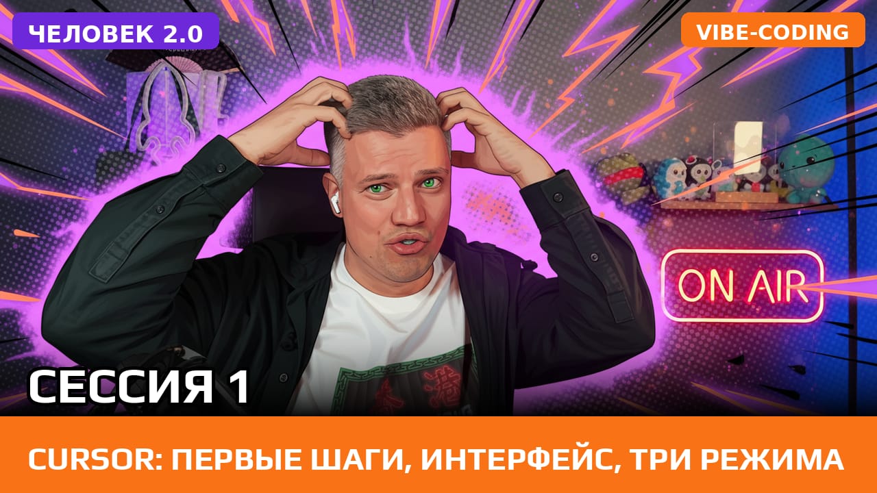 Превью: Cursor: первые шаги, интерфейс, три режима работы. Делаем сайт-визитку